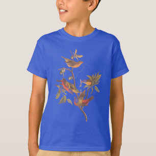 Audubon Painted Bunting Birds in Wild Plum Tree T-Shirt