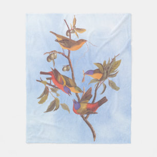 Audubon Painted Bunting Birds is Wild Plum Tree Fleece Blanket