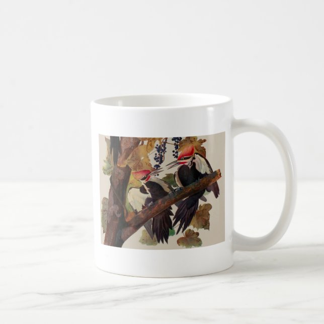 Audubon Pileated Woodpecker Bird Painting Coffee Mug (Right)