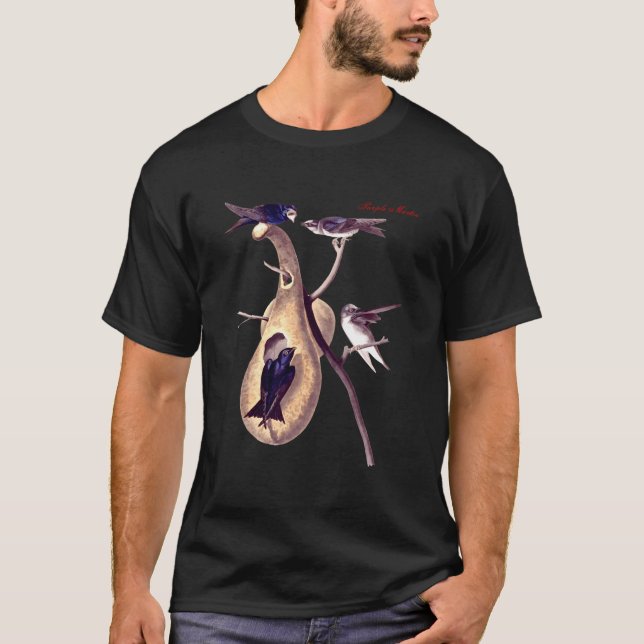 Audubon Purple Min North American Birds Education  T-Shirt (Front)