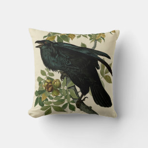 Audubon Raven Bird Classic Artwork Cushion