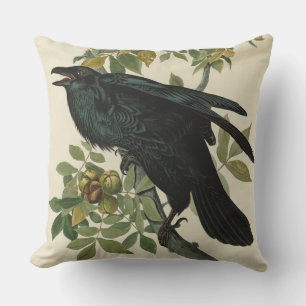 Audubon Raven Bird Classic Artwork Cushion
