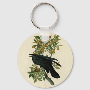 Audubon Raven Bird Classic Artwork Key Ring