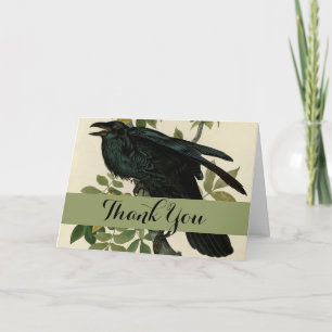 Audubon Raven Bird Classic Artwork Thank You Card