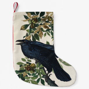 Audubon Raven Bird Classic Painting Small Christmas Stocking
