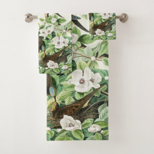 Audubon’s Morning Dove Carolina Pigeon Painting Bath Towel Set