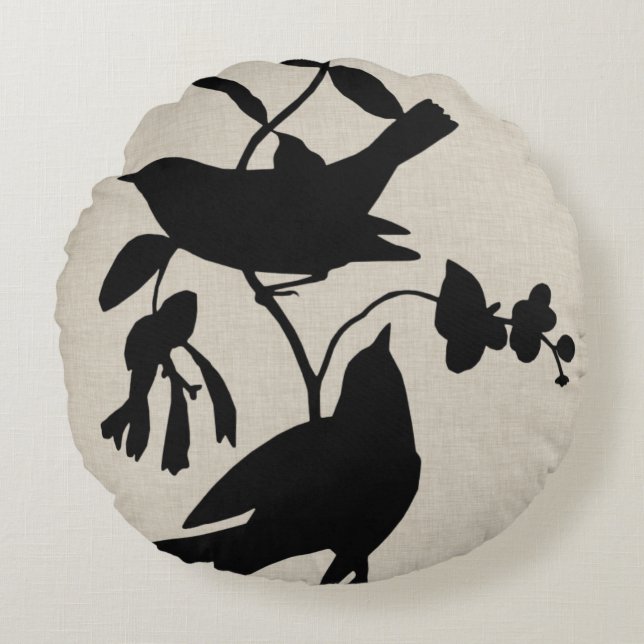 Audubon Silhouette IV Round Cushion (Front)