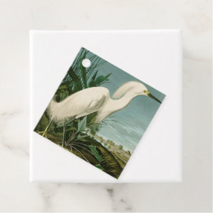 Audubon Snowy Heron White Egret Bird Birding Favour Tags