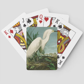 Audubon Snowy Heron White Egret Bird Birding Playing Cards