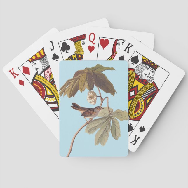 Audubon Swamp Sparrow Bird on Wild Mandrake Playing Cards (Back)