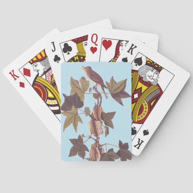 Audubon Traill's Flycatcher Songbird Playing Cards (Back)