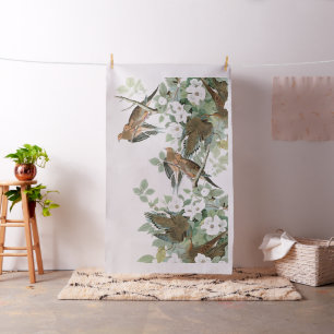 Audubon Turtle Dove Birds Wildlife Floral Fabric