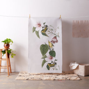 Audubon Warbler Birds Wildlife Floral Fabric