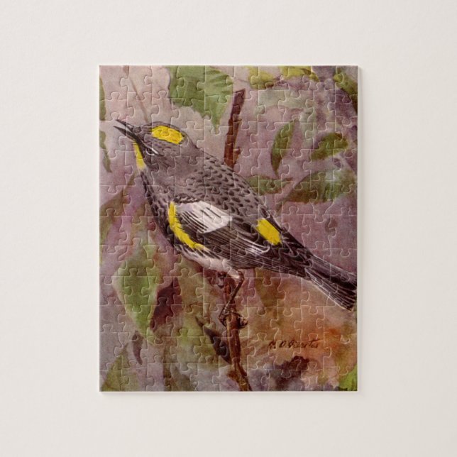 Audubon Warbler Painting by Louis Agassiz Fuertes Jigsaw Puzzle (Vertical)