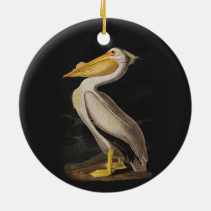 Audubon White Pelican Bird America Ceramic Tree Decoration