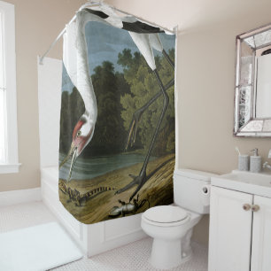 Audubon Whooping Crane Bird Animal Shower Curtain