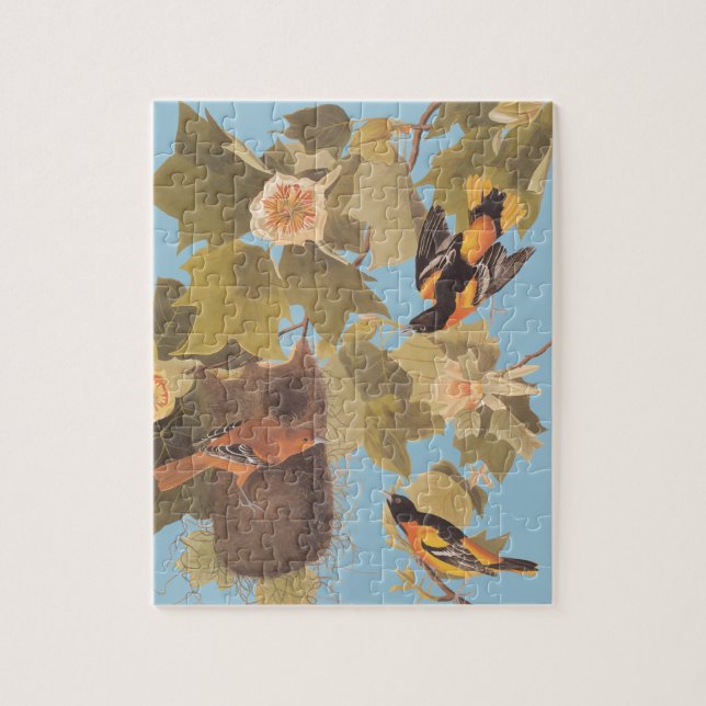 Audubon's Baltimore Oriole Trio Jigsaw Puzzle (Vertical)