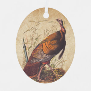 Audubon's Birds of America Wild Turkey Autumn Bird Metal Tree Decoration