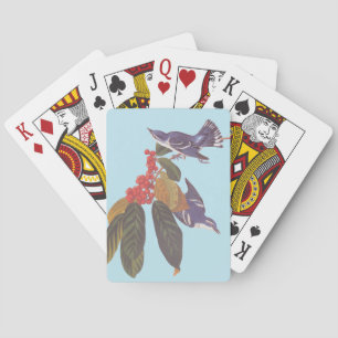 Audubon's Cerulean Warbler Birds with Bear Berries Playing Cards