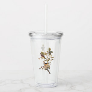 Audubon's Maryland Yellowthroat Birds with Flowers Acrylic Tumbler