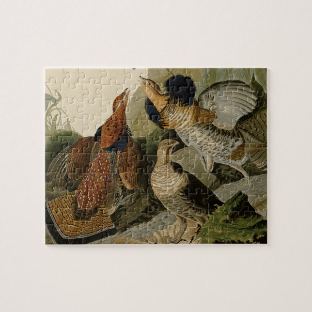 Audubon's Painting of a trio of Ruffed Grouse Jigsaw Puzzle (Horizontal)