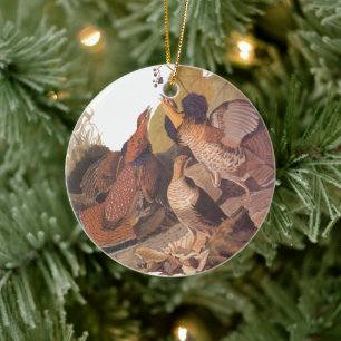 Audubon's Ruffed Grouse Ceramic Tree Decoration