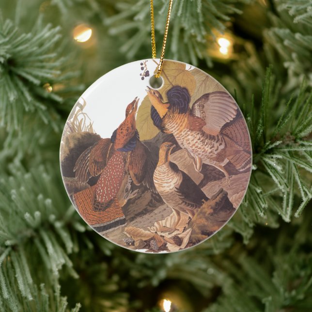Audubon's Ruffed Grouse Ceramic Tree Decoration (Tree)