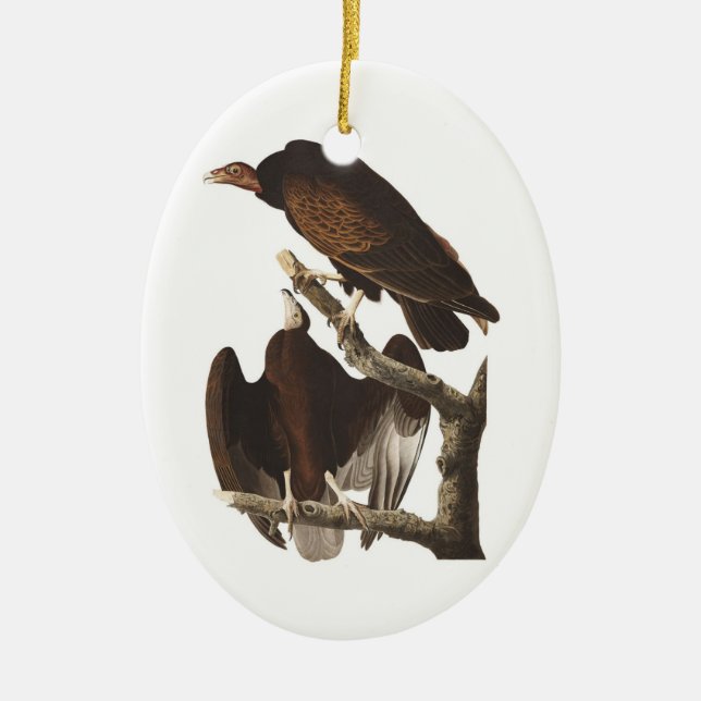 Audubon's Turkey Vulture Ceramic Tree Decoration (Front)