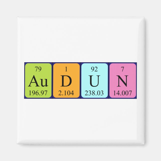 Audun periodic table name magnet (Front)