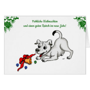 auf Deutsch Weihnachten mit Welpe Glocke und Ball