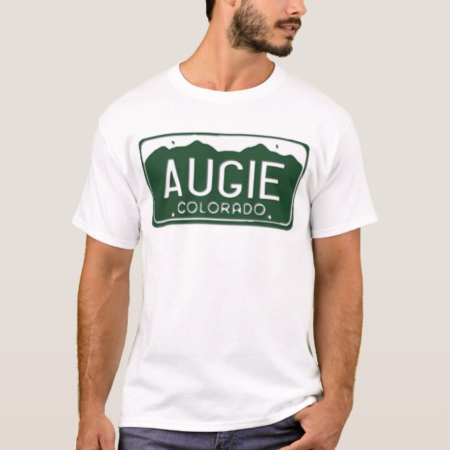 AUGIE Colorado License Plate T-Shirt (Front)