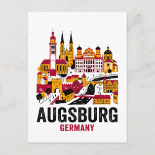 Augsburg Germany Skyline Travel Novelty For Postcard