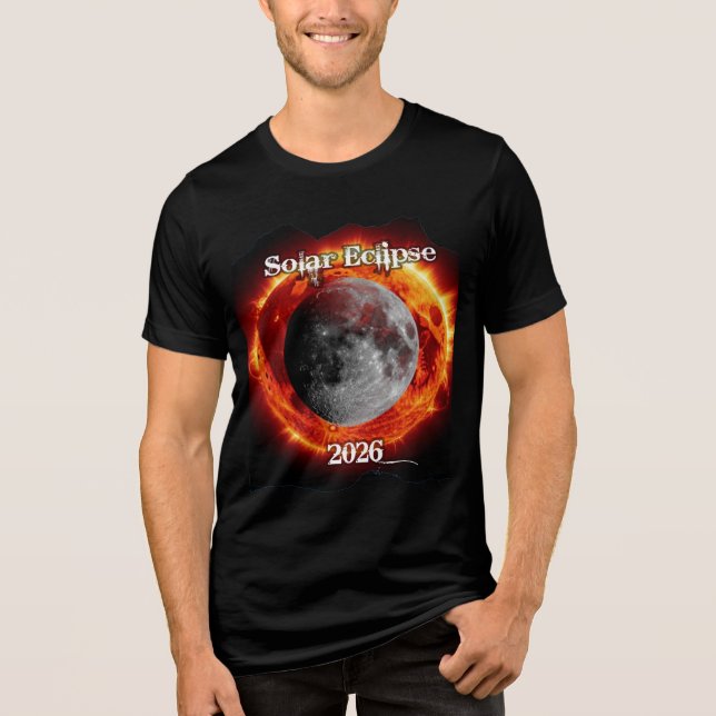 August 12 2026 Solar Eclipse Tri-Blend Shirt (Front)