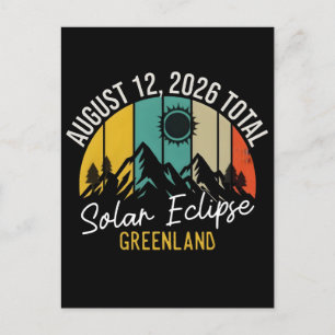 August 12 2026 total solar eclipse greenland holiday postcard
