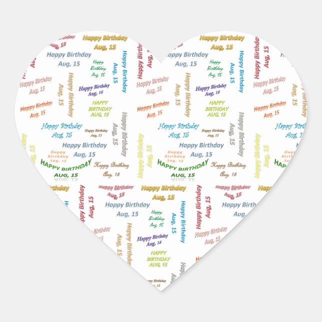 August, 15 Birthday Sticker (Front)