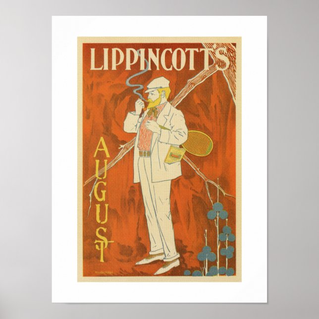 August 1895 Lippincott's magazine Poster (Front)