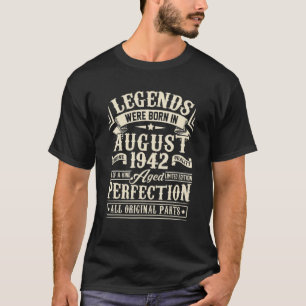 August 1942 80th Birthday  80 Year Old Men Women 2 T-Shirt