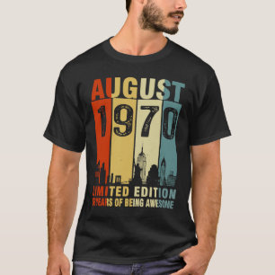August 1970 53 Years Of Being Awesome Vintage T-Shirt