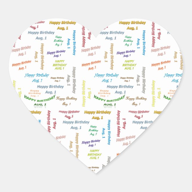 August, 1 Birthday Sticker (Front)