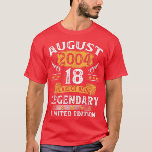August 2004 Limited Edition 18th Birthday 18 Years T-Shirt