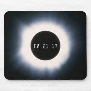August 2017 Total Solar Eclipse in Black and White Mouse Pad