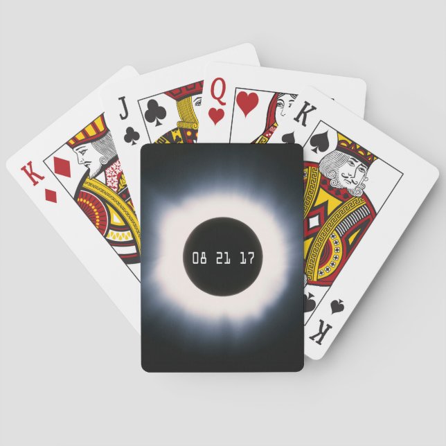 August 2017 Total Solar Eclipse in Black and White Playing Cards (Back)
