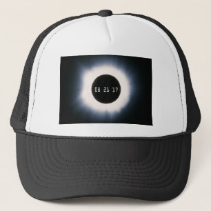 August 2017 Total Solar Eclipse in Black and White Trucker Hat