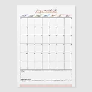 August 2025 Magnetic Calendar