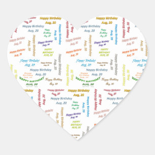 August, 20 Birthday Sticker