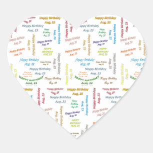 August, 23 Birthday Sticker