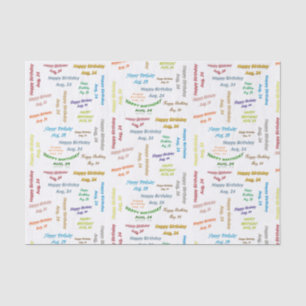 August, 24 Birthday Tissue Paper