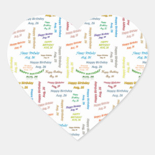 August, 26 Birthday Sticker