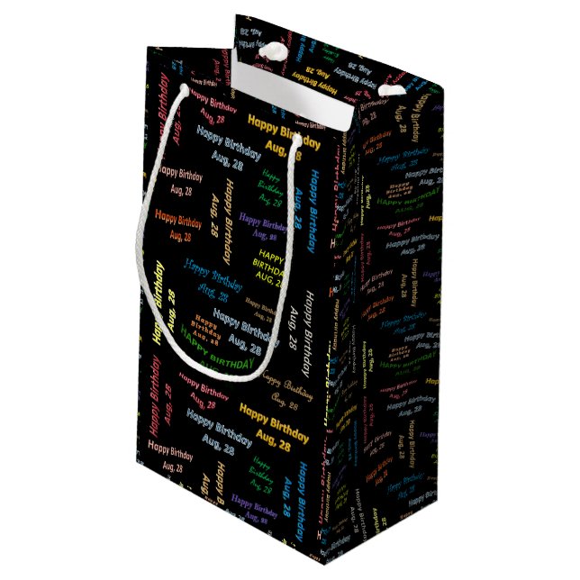 August, 28 Birthday Gift Bag (Back Angled)