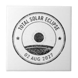 August 2 2027 Solar Eclipse Ceramic Tile
